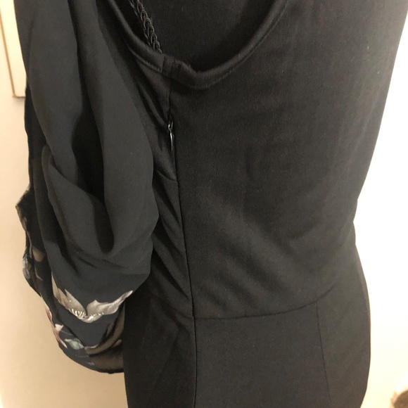 Hanna Nicole New with tag Black floral print Sleeveless Shawl Dress Size S. - Picture 10 of 12